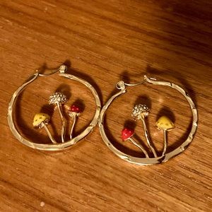 Mushroom Hoop Earrings